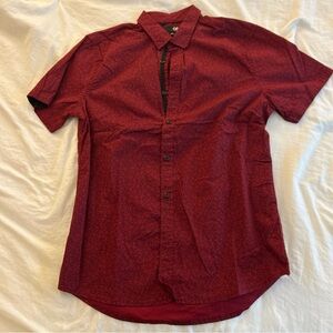 GBG Los Angeles Men's Burgundy Geometric Button Down Shirt